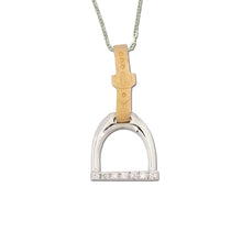 Load image into Gallery viewer, Horse Stirrup Pendant Necklace - 14K Gold with Diamonds - Horse Jewelry