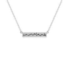 Load image into Gallery viewer, Mountain Bar Necklace - Mountain Scene Necklace -  Sterling Silver - Mountain Jewelry