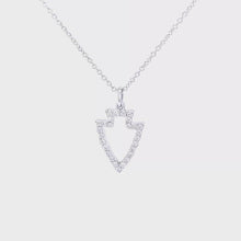 Load and play video in Gallery viewer, Arrowhead Pendant Necklace - Diamond Pave Silhouette - 14K Gold with Diamonds - Arrowhead Jewelry