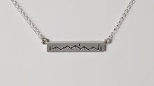 Load and play video in Gallery viewer, Mountain Bar Necklace - Mountain Scene Necklace -  Sterling Silver - Mountain Jewelry