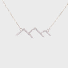 Load and play video in Gallery viewer, Diamond Mountain Silhouette Necklace - 14K Gold with Diamonds - Mountain Jewelry