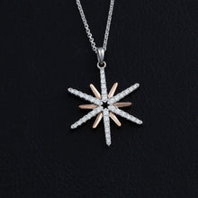 Load image into Gallery viewer, Star Pendant Necklace - 14K WG and RG Diamond Star Necklace - Star Jewelry