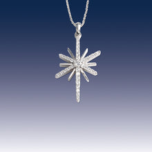 Load image into Gallery viewer, Diamond Star Necklace - 14K White gold diamond star - star jewelry - sky necklace