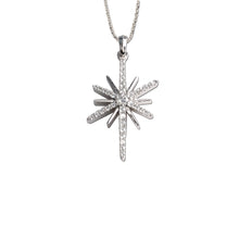 Load image into Gallery viewer, Diamond Star Necklace - 14K White gold diamond star - star jewelry - sky necklace
