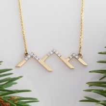 Load image into Gallery viewer, Snow Capped Mountain Necklace - Diamond mountain Necklace mountain jewelry mountain snow necklace