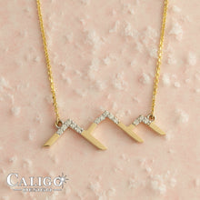 Load image into Gallery viewer, Snow Capped Mountain Necklace - Diamond mountain Necklace mountain jewelry mountain snow necklace