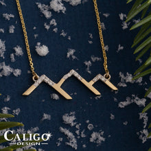 Load image into Gallery viewer, Snow Capped Mountain Necklace - Diamond mountain Necklace mountain jewelry mountain snow necklace