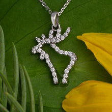Load image into Gallery viewer, Moose Pendant Necklace - Diamond Pave - 14K WG Diamond