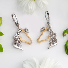 Load image into Gallery viewer, horse silhouette earrings diamond and gold horse earrings horse jewelry
