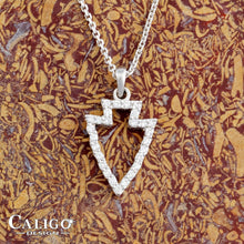 Load image into Gallery viewer, Diamond Arrowhead Necklace - Pave Diamond - 14K White gold with diamonds - Arrowhead Jewelry - Arrowhead Necklace - Pave Arrowhead Jewelry