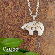 Load image into Gallery viewer, Bear Mountain Pendant Necklace - Sterling Silver 10K YG