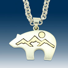 Load image into Gallery viewer, Bear Mountain Pendant Necklace - Sterling Silver 10K YG