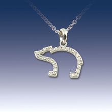 Load image into Gallery viewer, Bear Pendant Necklace - Pave Diamond in 14K WG with chain