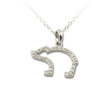 Load image into Gallery viewer, Bear Pendant Necklace - Pave Diamond in 14K WG with chain