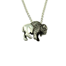 Load image into Gallery viewer, bison necklace sterling silver buffalo necklace bison jewelry wild life jewelry