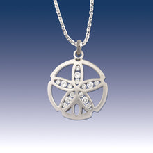 Load image into Gallery viewer, Sand Dollar Necklace - Diamond Channel Sand Dollar Pendant - Sand dollar Jewelry