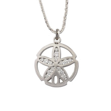 Load image into Gallery viewer, Sand Dollar Necklace - Diamond Channel Sand Dollar Pendant - Sand dollar Jewelry