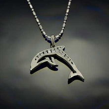Load image into Gallery viewer, Diamond dolphin necklace 14K white or yellow gold with diamonds