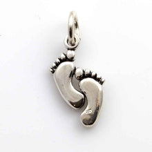 Load image into Gallery viewer, feet charm sterling silver beach charm beach charms silver charm bracelet
