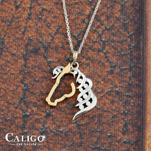 Load image into Gallery viewer, Horse Pendant Necklace - Horse Silhouette Pendant 14K TT gold  with diamonds