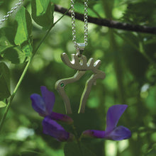 Load image into Gallery viewer, Moose Pendant Necklace - Moose silhouette necklace Sterling silver Tsavorite garnet  moose jewelry moose necklace wild life necklace