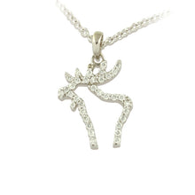 Load image into Gallery viewer, Moose Pendant Necklace - Diamond Pave - 14K WG Diamond