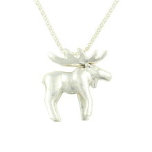 Load image into Gallery viewer, Moose Pendant Necklace - Sterling SIlver