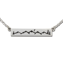 Load image into Gallery viewer, mountain bar necklace mountain scene mountain jewelry