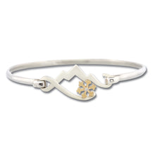 Load image into Gallery viewer, Mountain Bracelet with Snowflake - Wire Bracelet - Sterling Silver 10K YG Diamond