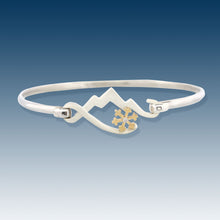 Load image into Gallery viewer, Mountain Bracelet with Snowflake - Wire Bracelet - Sterling Silver 10K YG Diamond
