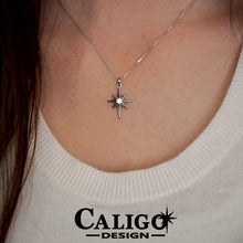 Load image into Gallery viewer, North Star Diamond Necklace - North Star Jewelry - 14K White gold with Diamond - Star Jewelry - Sky Jewelry - North Star Jewelry