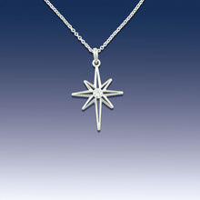 Load image into Gallery viewer, North Star Pendant Necklace - 14K White Gold with Diamond