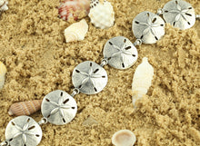 Load image into Gallery viewer, sand dollar bracelet sterling silver link bracelet sand dollar jewelry beach jewelry