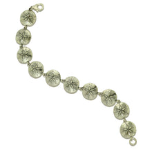 Load image into Gallery viewer, sand dollar bracelet sterling silver link bracelet sand dollar jewelry beach jewelry