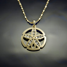 Load image into Gallery viewer, Sand Dollar Necklace - Diamond Channel Sand Dollar Pendant - Sand dollar Jewelry