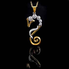 Load image into Gallery viewer, diamond seahorse necklace gold and diamond seahorse silhouette necklace seahorse jewelry sea life jewelry