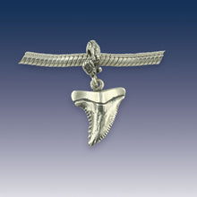 Load image into Gallery viewer, Shark Tooth Charm Bead on Coral Spacer Bead Sterling Silver