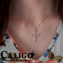 Load image into Gallery viewer, southern cross necklace - star necklace - 14K white gold with diamonds - star jewelry - southern cross jewelry sky jewelry