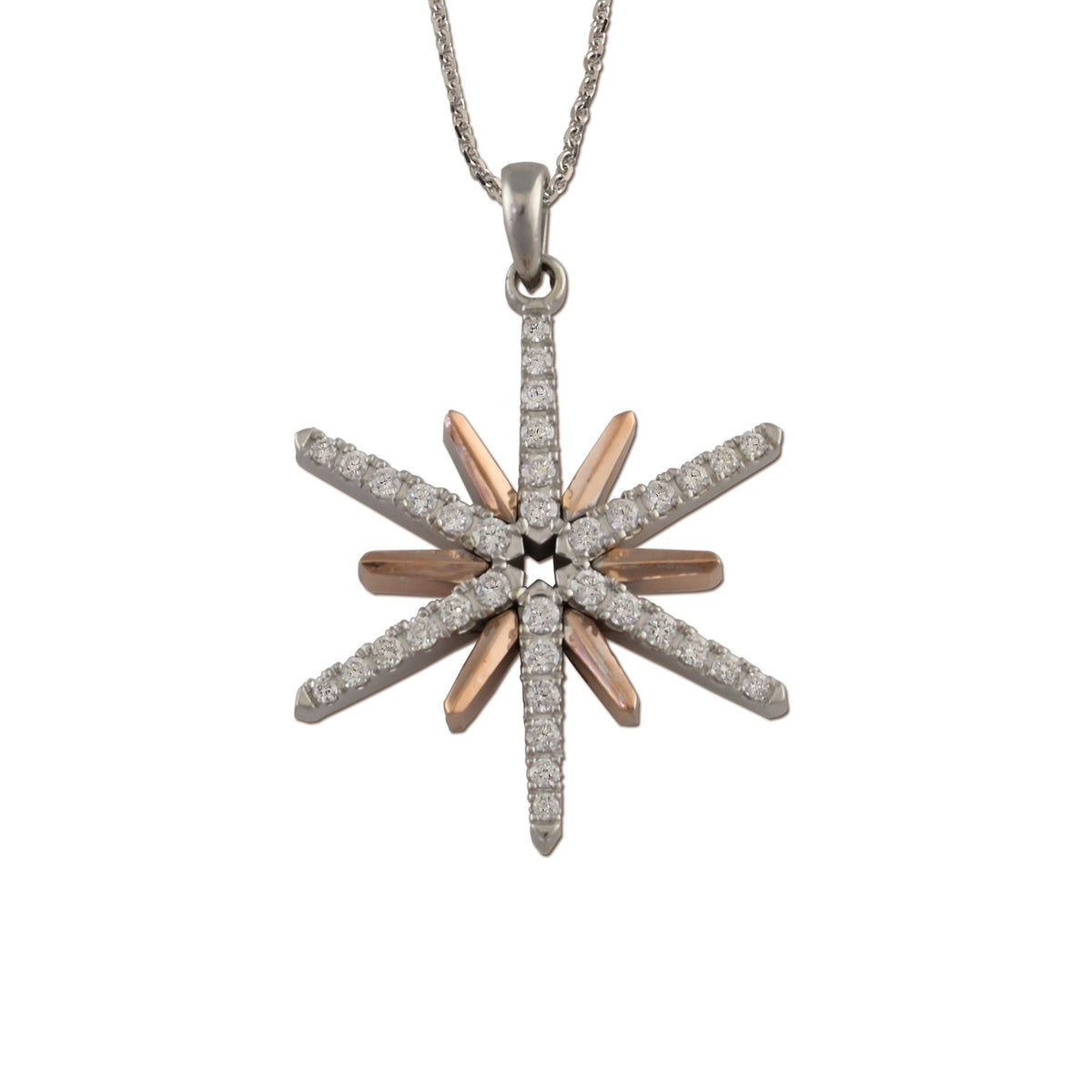 Star Pendant Necklace - 14K Gold Star with Diamonds - Star Jewelry - Sky  Jewelry