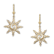 Load image into Gallery viewer, diamond spiral sun earrings sun jewelry sky jewelry
