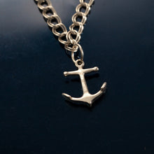 Load image into Gallery viewer, Anchor charm on o-ring - sterling silver - anchor charm nautical jewelry nautical charm