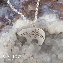 Load image into Gallery viewer, Bear Mountain Pendant Necklace - Sterling Silver 10K YG