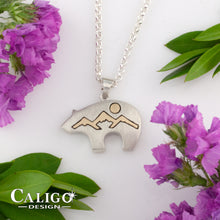 Load image into Gallery viewer, Bear Mountain Pendant Necklace - Sterling Silver 10K YG