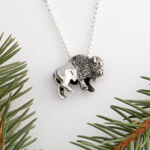 Load image into Gallery viewer, bison necklace sterling silver buffalo necklace bison jewelry wild life jewelry