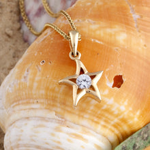 Load image into Gallery viewer, Starfish Necklace - Solitaire Diamond Starfish Pendant - Starfish Jewelry Beach Jewelry Beach Necklace