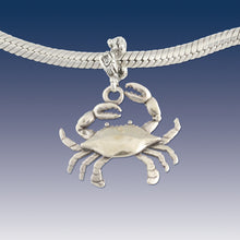 Load image into Gallery viewer, crab charm on coral spacer - crab charms - crab jewelry beach charms