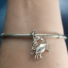 Load image into Gallery viewer, crab charm on coral spacer - crab charms - crab jewelry beach charms