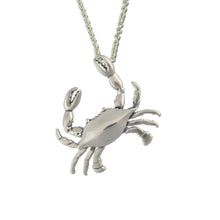 Load image into Gallery viewer, silver crab necklace sterling silver crab crab jewelry crab necklace nature inspired jewelry
