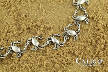 Load image into Gallery viewer, crab bracelet sterling silver crab link crab jewelry beach jewelry sea life jewelry