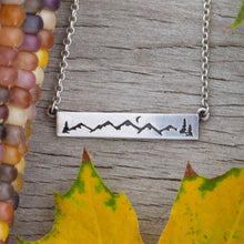 Load image into Gallery viewer, mountain bar necklace mountain scene mountain jewelry